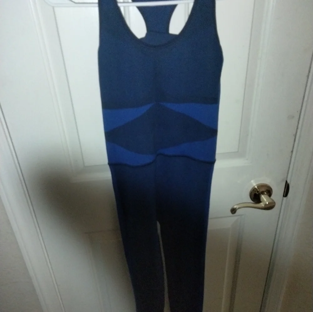 Tory Burch Sport Blue Seamless Unitard Jumpsuit XS - Picture 4 of 10